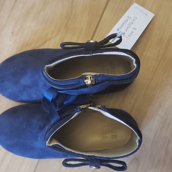 Janie and Jack suede blue booties sz 10 - Picture 6 of 6